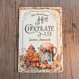 Christmas Holiday Sign Metal Sign Kitchen Home Decor Gift Idea Hot Cocoa NEW!